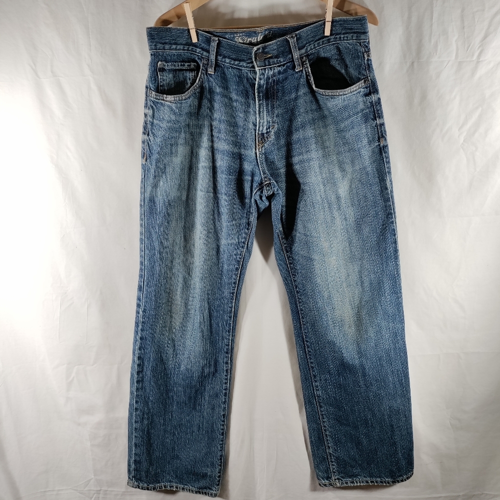 Old Navy Straight Jeans Mens Sz 33x30 Mid Rise Dark Blue Wash
